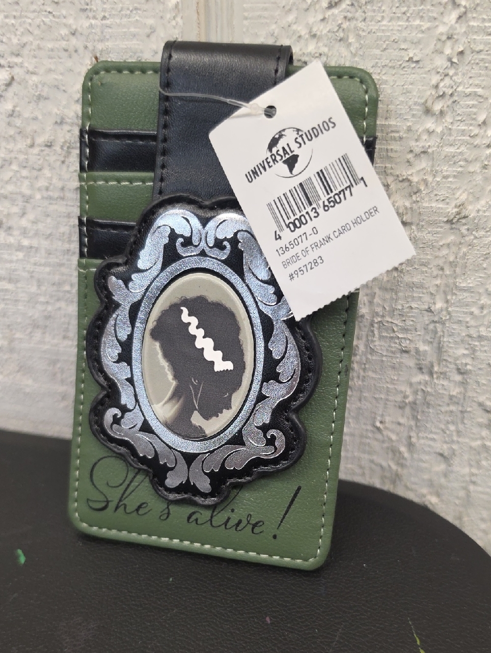 Universal Olive Green and Black Bride of Frank Card Holder